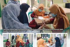 RSU PKU Muhammadiyah Kutowinangun mengadakan cek gula darah gratis bagi karyawan AUM dan pengunjung rumah sakit di Poliklinik Rawat Jalan.