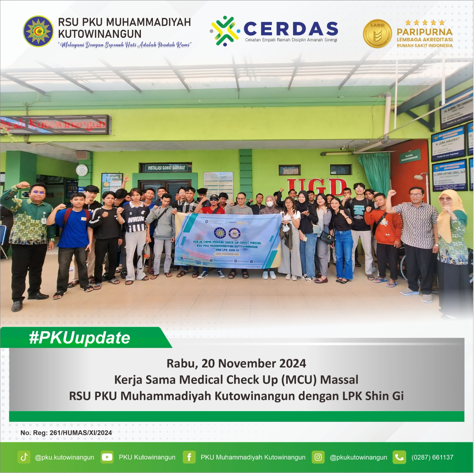 Kerja Sama Medical Check Up (MCU) Massal RSU PKU Muhammadiyah Kutowinangun dengan LPK SHIN GI